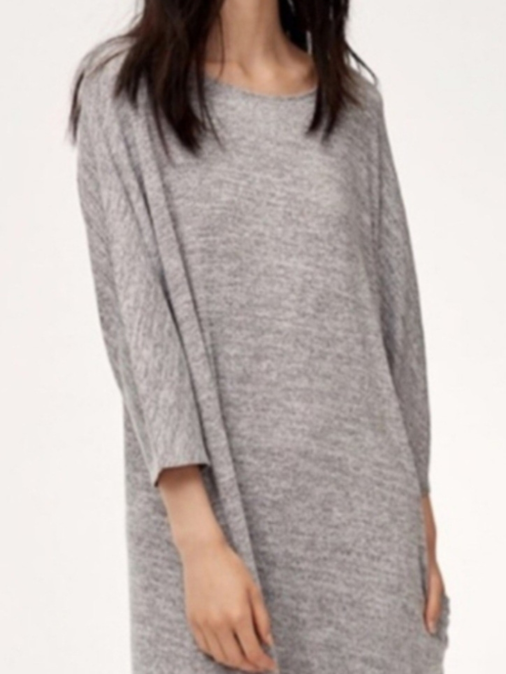 Wilfred Cober Heather Gray Crewneck Sweater Dress